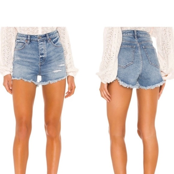 Free People/We The Free Curvy Vintage High Rise Denim/Jean Shorts. Size 27. - Picture 2 of 11